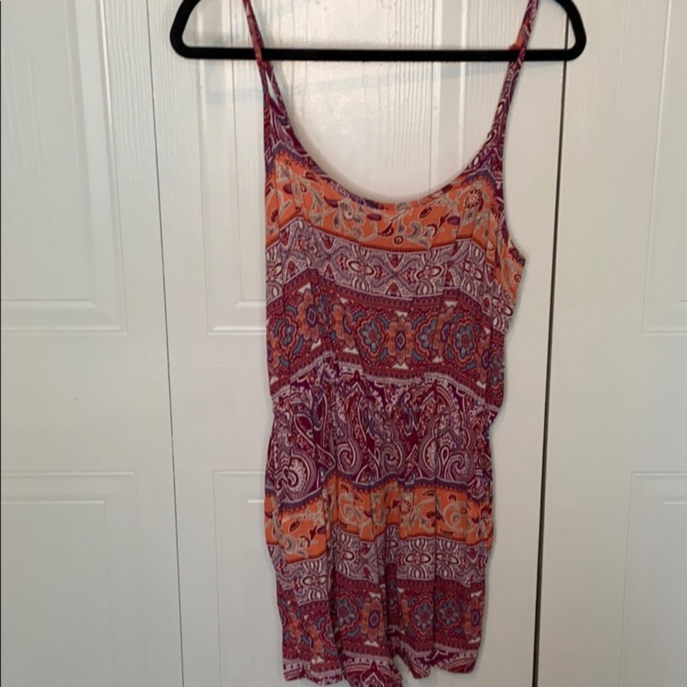 FOREVER 21 patterned romper with back cut out